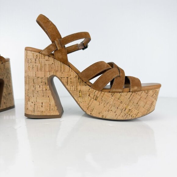 FREE PEOPLE Plateforme Lisbon Maryjane Daim Suede Brandy Retro 60-70βs Boho 39 - Picture 6 of 12